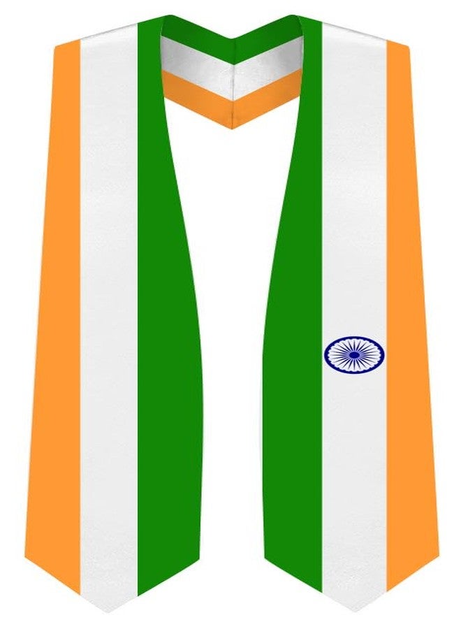 India Flag Graduation Stole - Fits All Body Types - Indian Study Abroad International Stole - Premium Quality Indian Graduation Sash